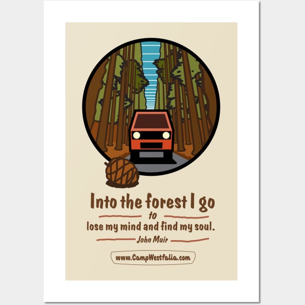 Campervan in Redwood Forest, light Wall Art by CampWestfalia